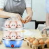 Double Layer Egg Cooker 14 Egg Capacity Hard Boiled Egg Cooker Anti-dry Electric Egg Boiler with 40mL Measuring Cup Steam 2
