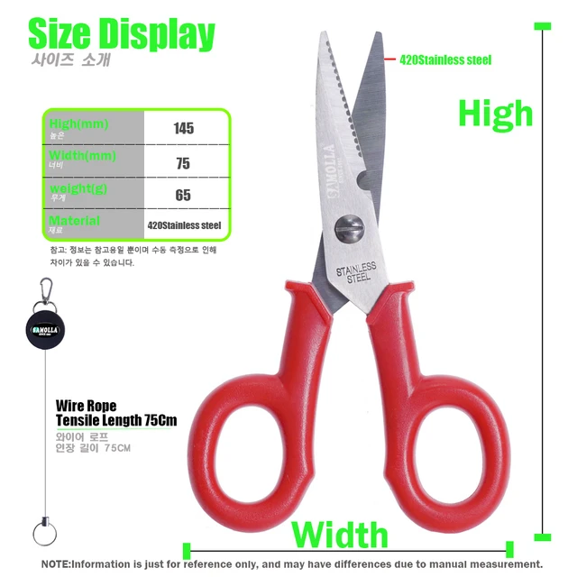 420 Stainless Steel Fishing Scissor Accessories Electrician Portable  Scissors Plier Cut PE Braid Line Lure Carp