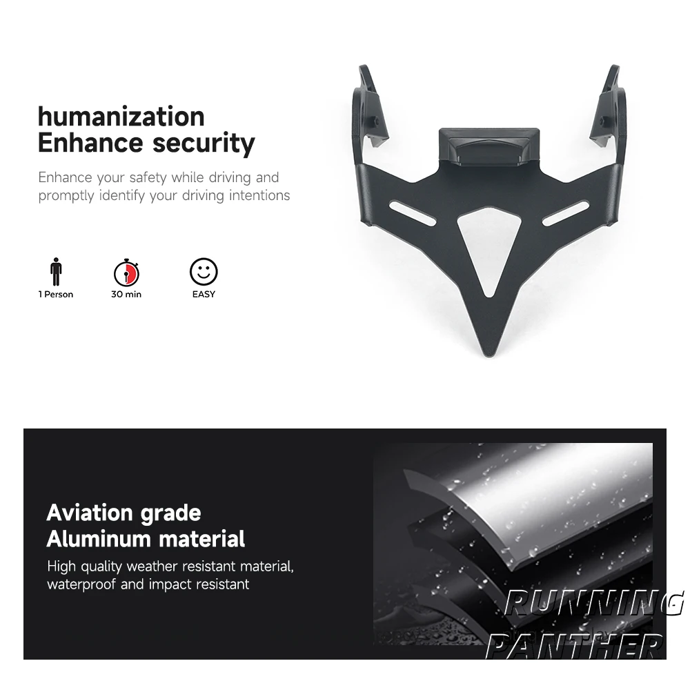 Motorcycle License Plate Holder For Honda CB650R CB650 R cb650r-Motorcycle Rear Short Tail Stock License Plate Holder Tailstock Bracket LED Light