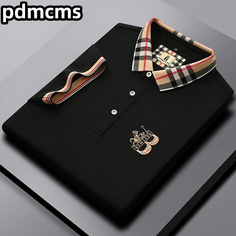 Pdmcms Luxury Brand Men's Polo Shirt 2023New Summer Short Cotton Blend Lapel Embroidery Men T-Shirt Korean 7Color - AliExpress