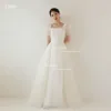 LISM Elegant A-Line Korea Wedding Dresses Photo Shoot Lace Square Collar Tulle Floor Length Corset Back Bridal Gowns Custom 1
