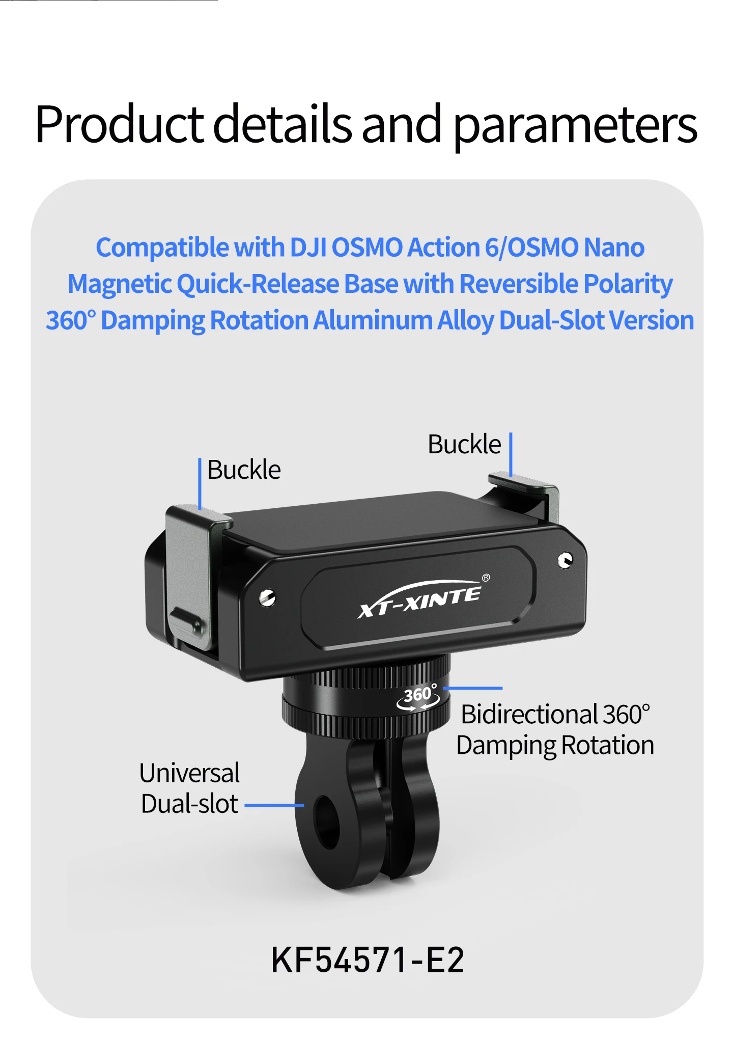 Für DJI Osmo Nano Kamera Magnetische Adapter Quick Release Adapter Verlängerung Halterung Basis Zubehör für DJI Action 6 – Detail 9