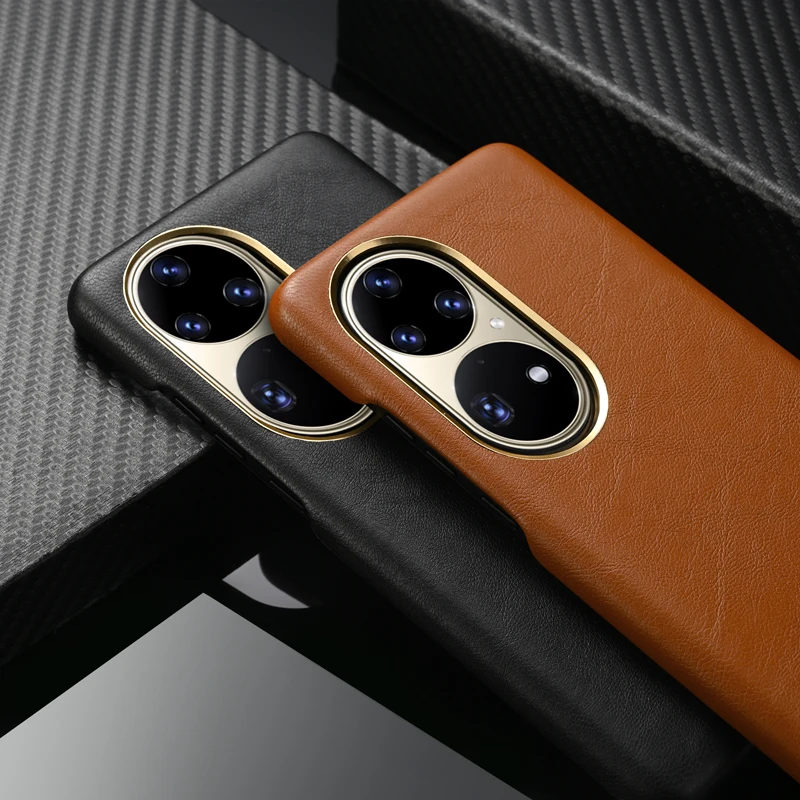 For Huawei P50 Pro Case Luxury PU Leather Business Protective Back Cover with Flocking inside For Huawei P 50 Pro