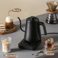 1L Electric Kettle 110V/220V Gooseneck Jug Hand brew Coffee Pot Thermo Pot Temperature-Control Heating Water Bottle Smart Teapot 2