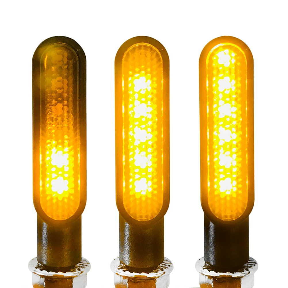 

8mm Mini Motorcycle 6LED Turn Signal Lights Amber Flashing Light Blinker Turn Signal lamp 12V Moto Indicator Lamp Accessories