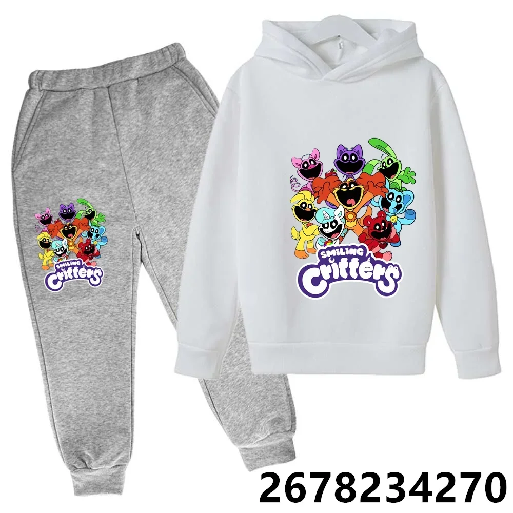 Children Sweatshirt Smiling Critters Catnap Kids Boy Girl Hoodies Pants Suit Cartoon Print