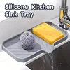 Kitchen Faucet Splash Pad Silicone Sink Faucet Splash Guard Mat Sponge Drain Rack Countertop Soap Tray For Bath Kitchen Gadgets 2
