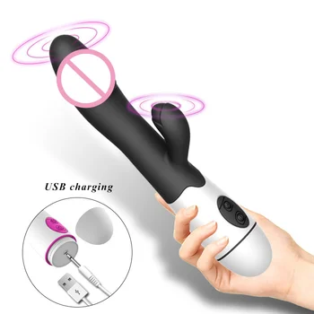 30 Speed Rabbit Vibrator Female Clitoral Stimulation Rechargable Realistic Dildo G Spot Vibrator Magic Wand Adult Women Sex Toys 1