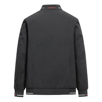 الخريف رقيقة 8XL الأعمال سترة الرجال ربيع الخريف الذكية معاطف غير رسمية الرجال الوقوف طوق جاكيتات سترة الطيار ملابس رجالي 2