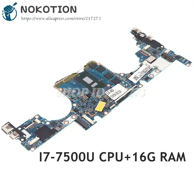 NOKOTION For HP 13-AD 13-AD106TU TPN-I128 series PC Motherboard 6050A2907701-MB I7-7500+16G RAM 926315-001 926315-501 926315-601 1