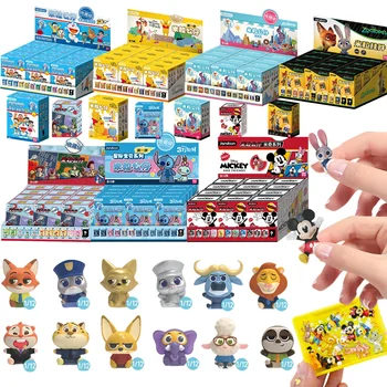 Disney Toy Story Stitch Mickey Mouse Winnie Zootopia Doraemon Action Figure Rice Grains Doll Model Blind Box Toys Birthday Gifts
