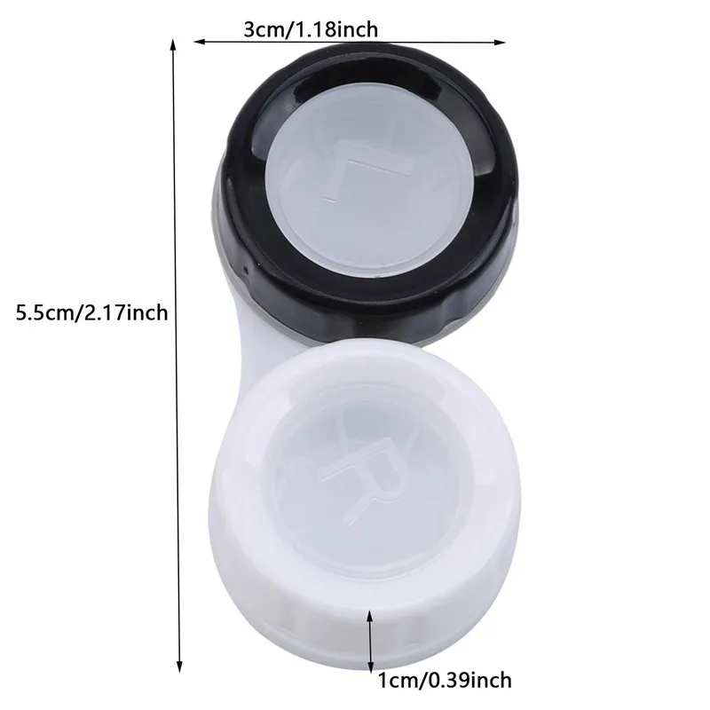Compact Clear Contact Lens Storage Case with 10 Grids