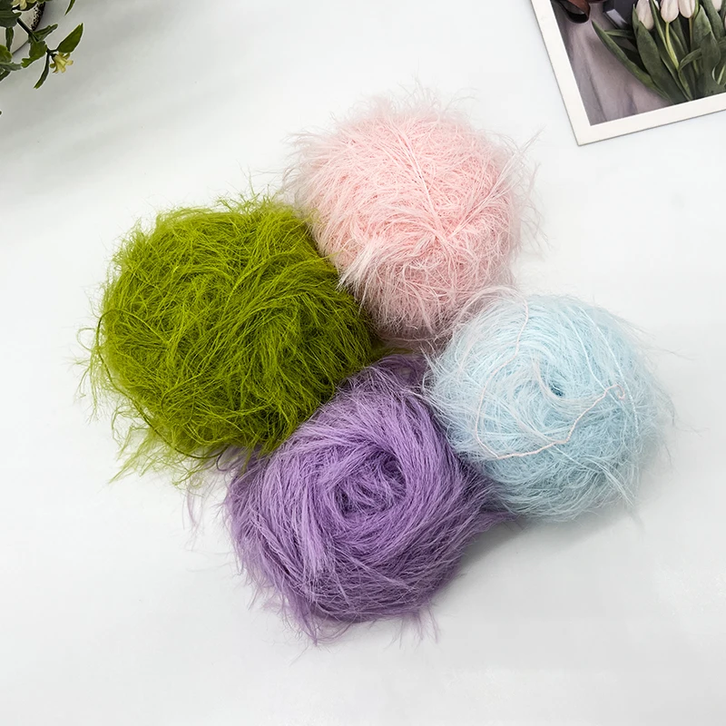 YOMDID 50g/pc Long Plush Yarn Faux Fur Thread Handcraft DIY Sweater Scarf Hat Glove Knitting Yarn Handmade Decor Crochet Yarn 3