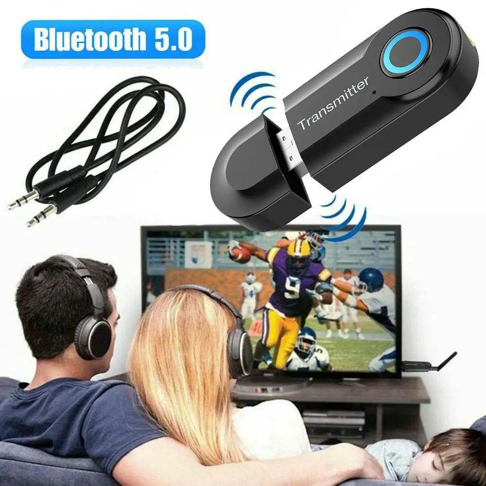 50Bluetooth Audio Transmitter Adapter USB 35MM Jack Wireless Stereo Sender TV Speaker Dongle for PC Headphone |