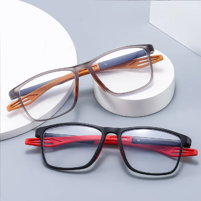 Retro Square Frame Short Sight Eyeglasses Fashion TR90 Spring Leg Finished Myopia Glasses Ultra Anti-blue Near Sight Eyewear