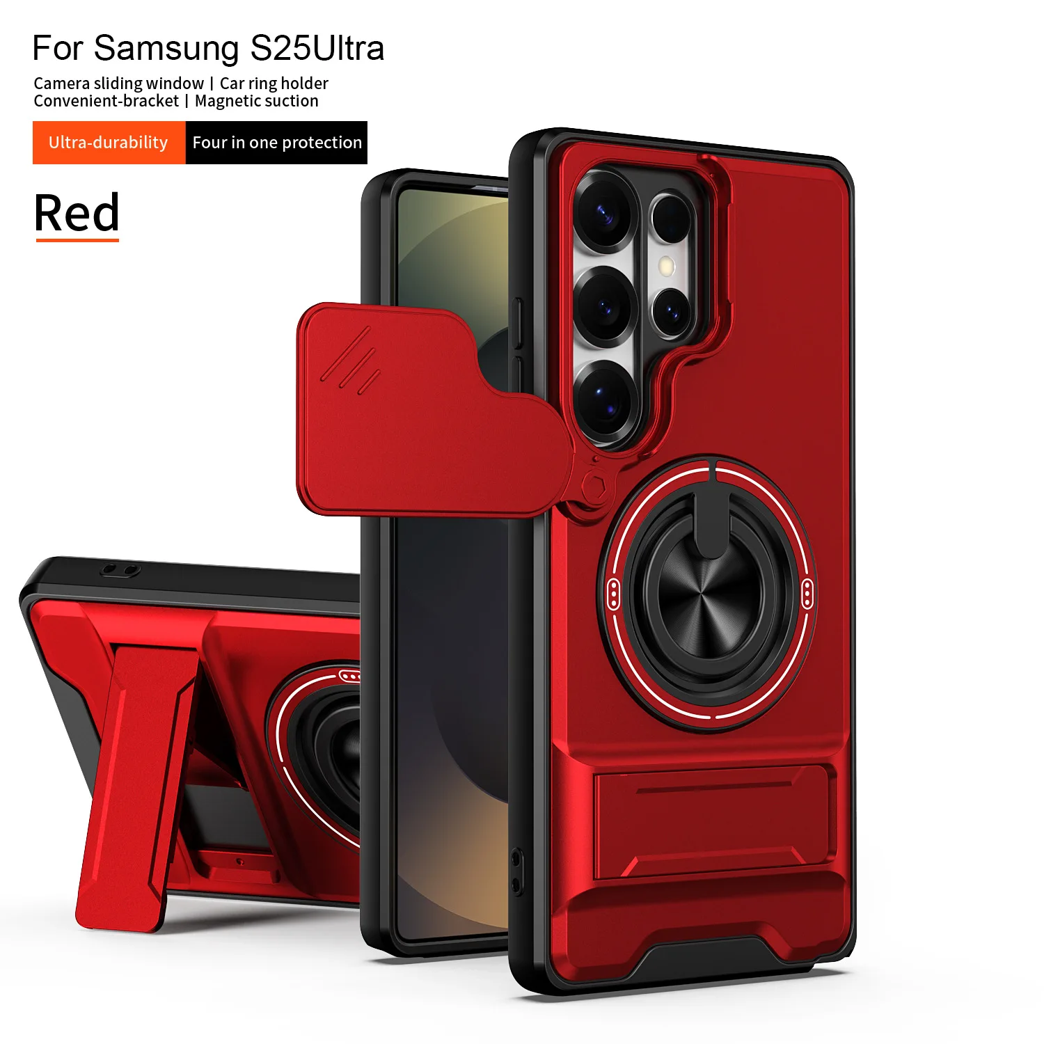 Frosted Invisible Bracket Slide Camera Case with Magsafe Wireless Charging