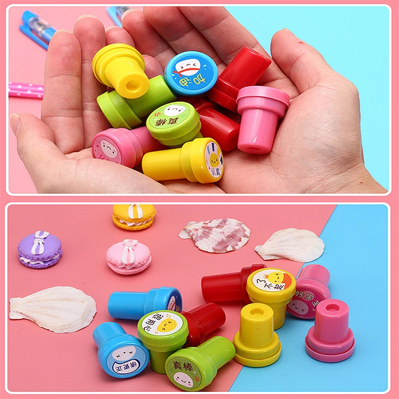 Assorted Stamps Self ink Stamps Toy Stamps Happy Face Seal - Temu