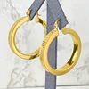 Original Copper Round 18K Gold Plated Hoop Earrings for Women Circle Earring Party Wedding Gifts Italian African Jewelry Sets