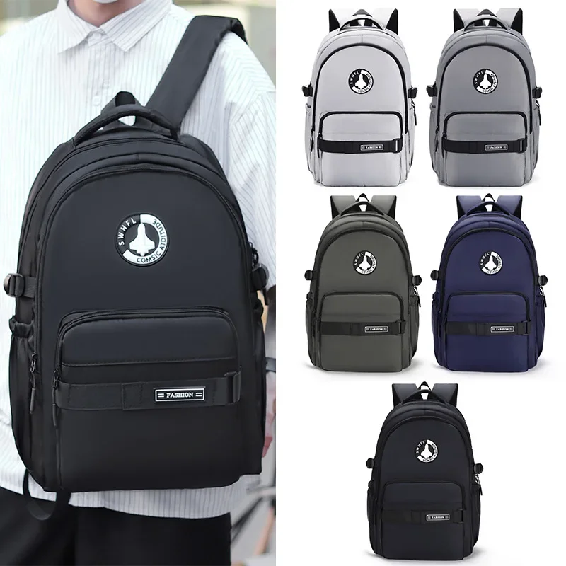 Men Women Backpacks Oxford Waterproof Business Computer Bag Casual Travel Large Capacity Senior High School Student Schoolbag