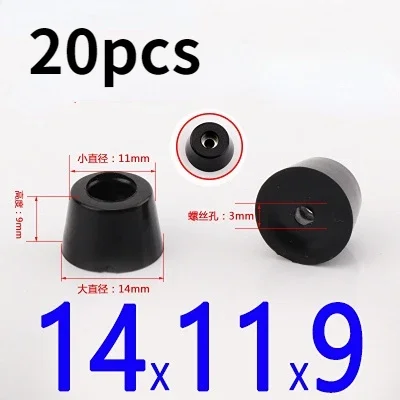 20-Pack Non-Slip Black Rubber Furniture Leg Protectors