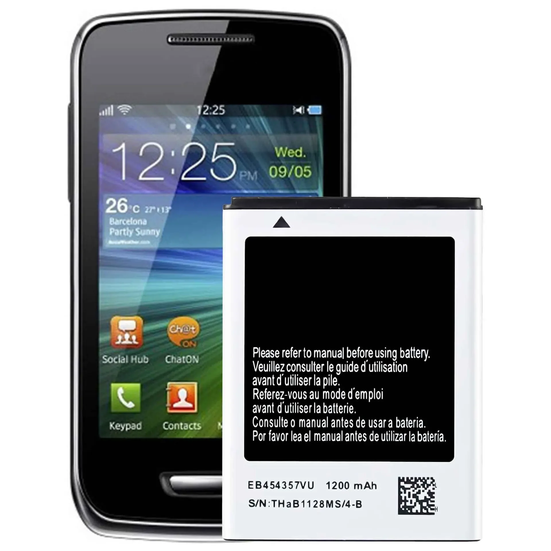 EB454357VU 1200mAh Battery For Samsung Galaxy Y GT-S5360 Galaxy Y