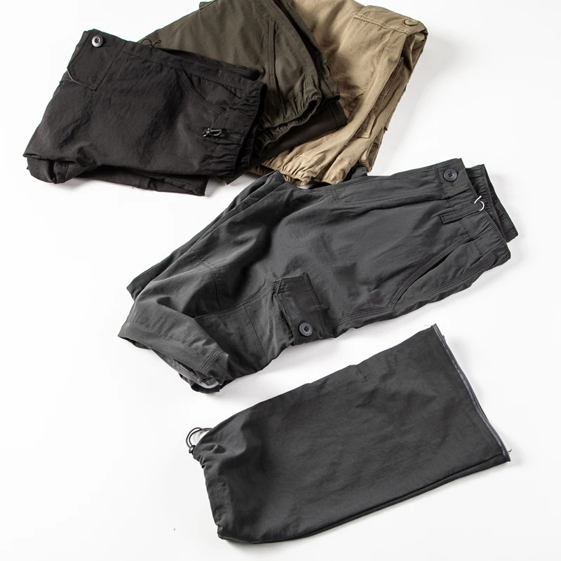 Trendy functional style detachable shorts for spring and summer thin and versatile straight leg men's multi pocket workwear pant 2