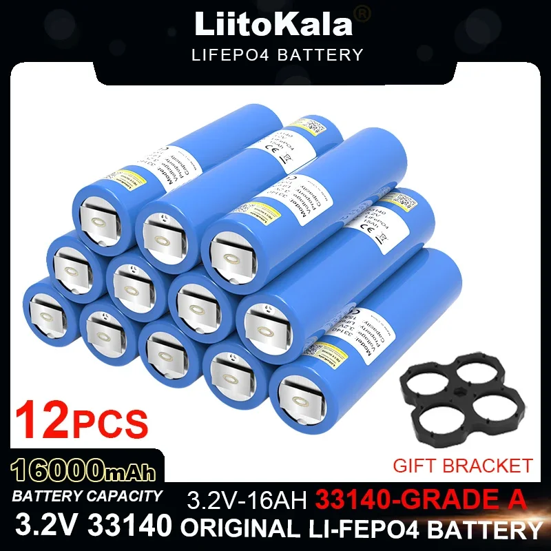 

Литий-железо-фосфатный аккумулятор LiitoKala, 3,2 в, 33140, 16 Ач, 12 шт.