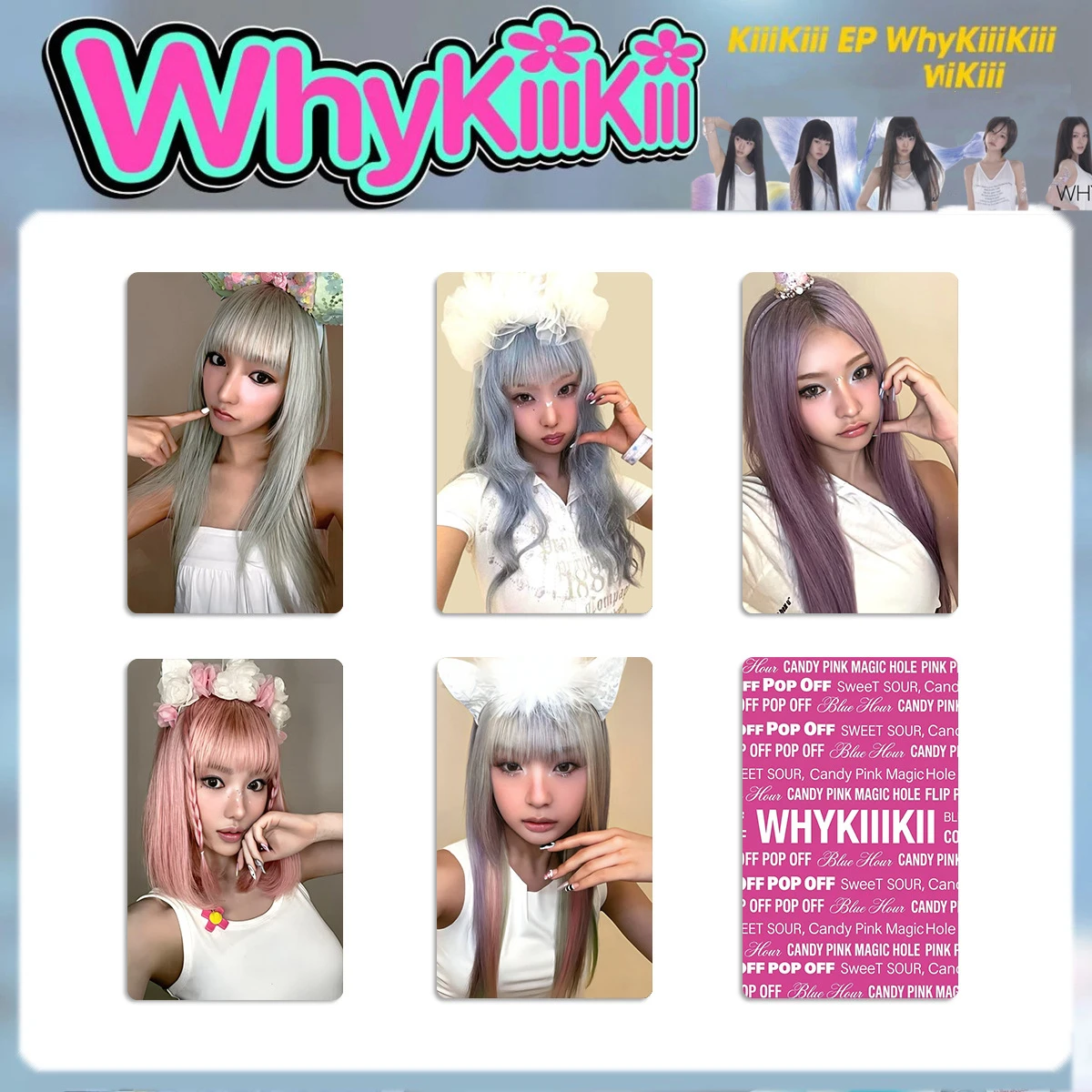 KPOP KiiiKiii Pop Off Photocard Mini Album - Candy Pink Edition