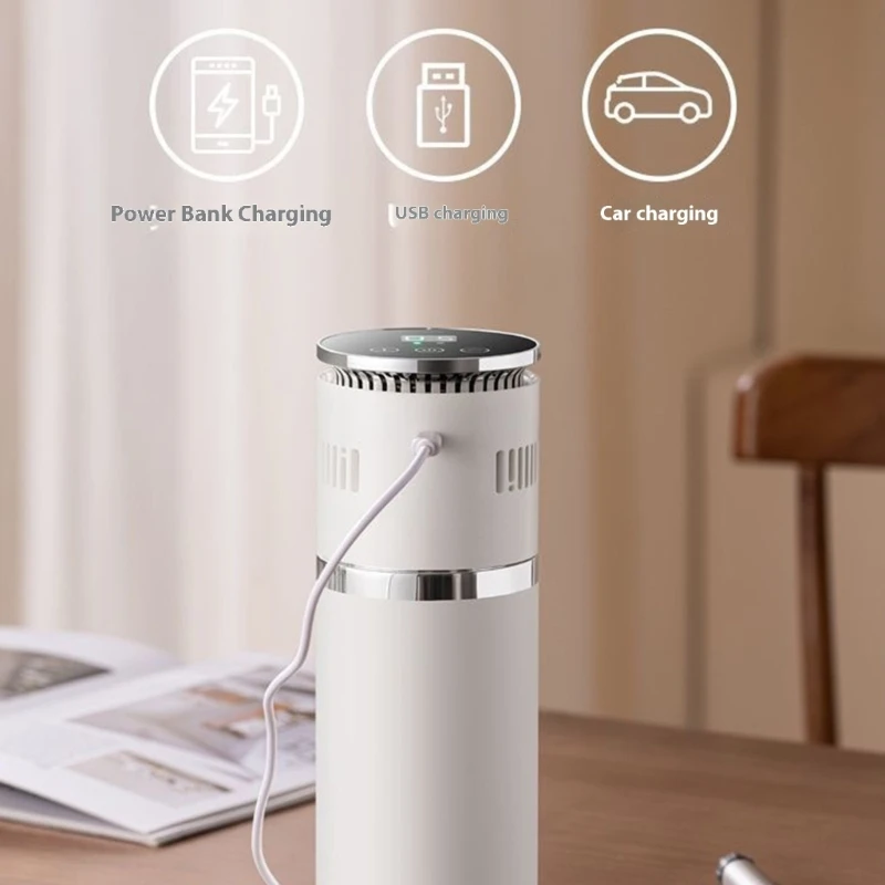 D0UC 충전식 자동차 냉장고 컵 800ml 음료 쿨러 타입 C 충전 냉장 컵