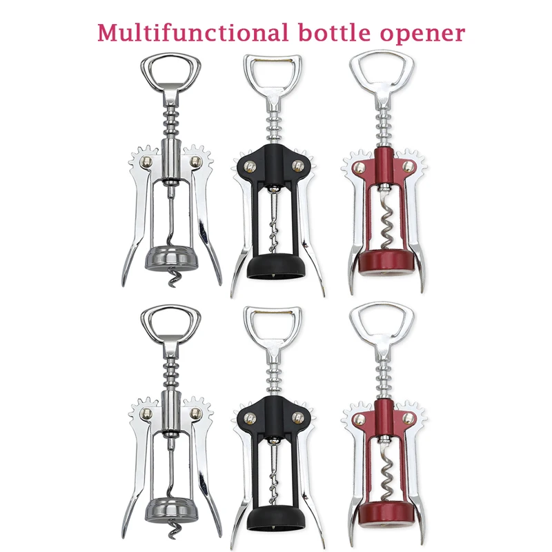

6pcs Wine Opener Stainless Steel Red Wine Opener Wing Type Metal Sommeliers Corkscrew Bottle Openers Corkscrews Wine Cork