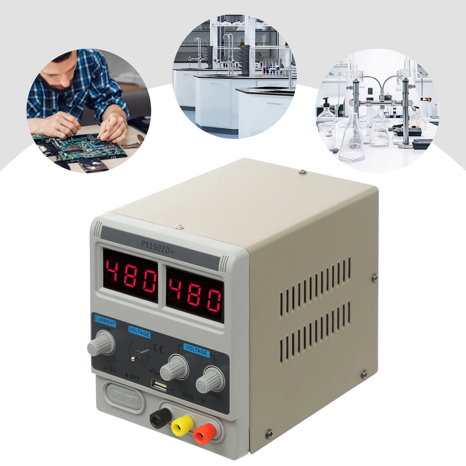 Laboratory Power Supply 0-15V Adjustable Stabilized Power Supply with ...