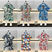 Ensemble de vêtements d'été 2 pièces pour bébés garçons, T-shirts + shorts à motifs de dessins animés, tenues de plage, survêtements pour enfants, costumes de vacances 2