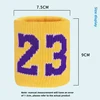 1 Pair Basketball Fitness Wristband Sport Sweatband Number 24 Sweat Wrist Support Brace Suitable For Gym Volleyball Safety Wrist 2