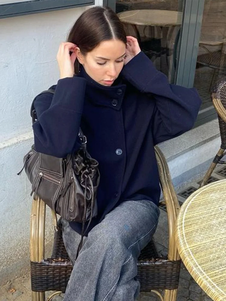 Women’s Stand Collar Wool Coat 2