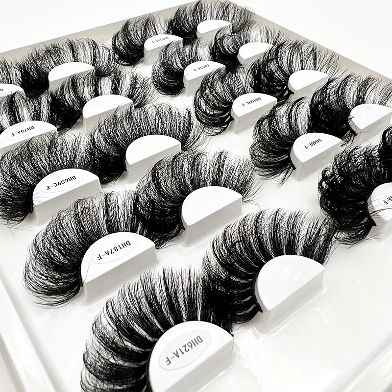 30mm Long Lashes Dramatic False Eyelashes 8D Fluffy Soft Full Strip Lash Vendor Crisscross Fake Eyelash In Bulk Wholesale Wispy