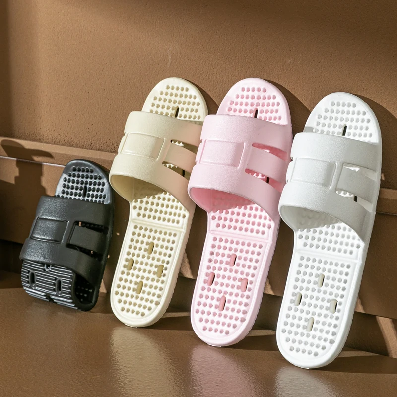Women's Foldable Portable Slippers Non-Slip Hollow Bathroom Bath Leakage Quick-Drying Lightweight And Compact For Travel - 2