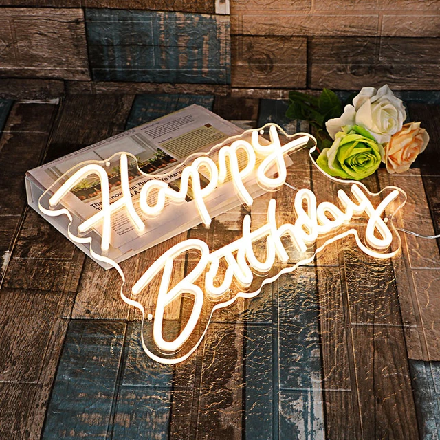 Happy Birthday Neon Led Sign Light for Party Home Wall Decor Christmas  Wedding colorful USB Powered Kids Gift Backdrop lamp - AliExpress