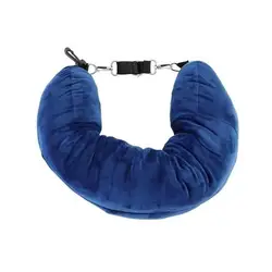 Stylish & Adjustable Travel Neck Pillow with Storage Pouch - Comfortable & Lightweight - 30×30cm (Blue)