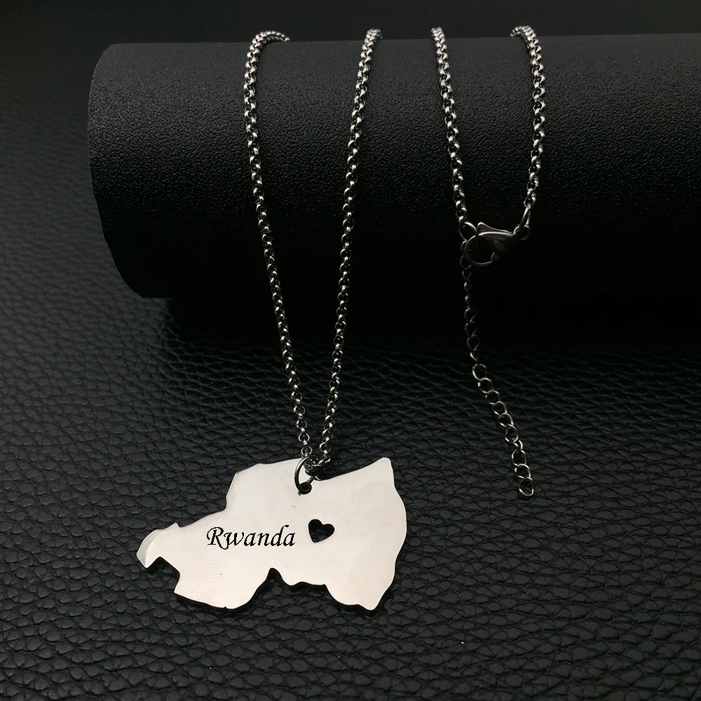 

High Polished Rwanda Stainless Steel Jewelry Best Selling Engrave Some Letters Rwanda Necklace Drop Shipping Accepted YP4067