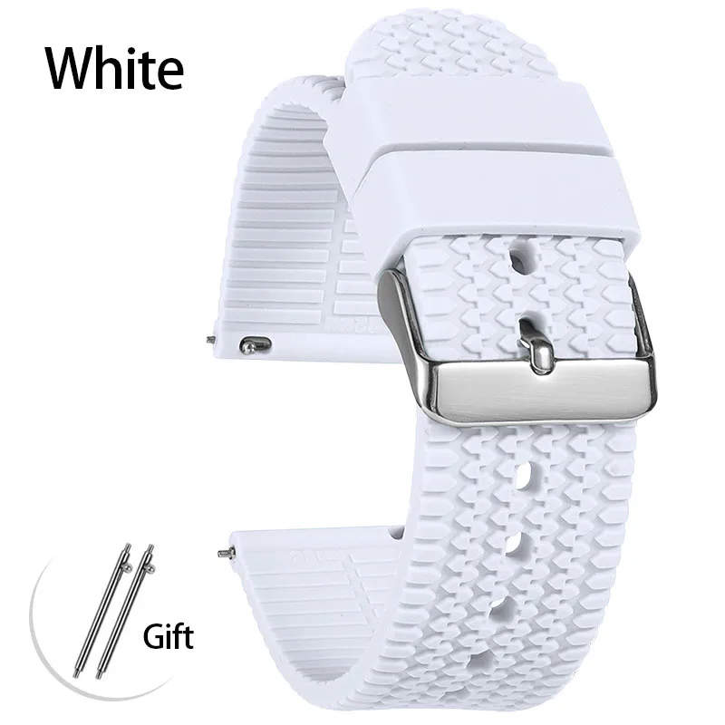 Silicone Sport Watch Band - Soft Rubber Strap with Quick Release