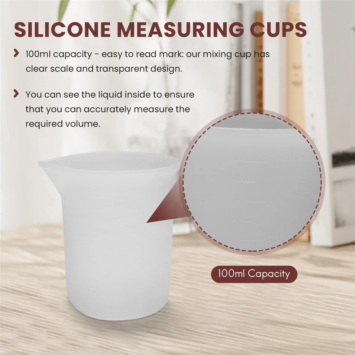 10 PCS 100ml Silicone Measuring Cups for Resin Non-Stick Mixing Cups Glue  Tools, Precise Scale Toning Cups for Resin DIY Craft Jewelry Making