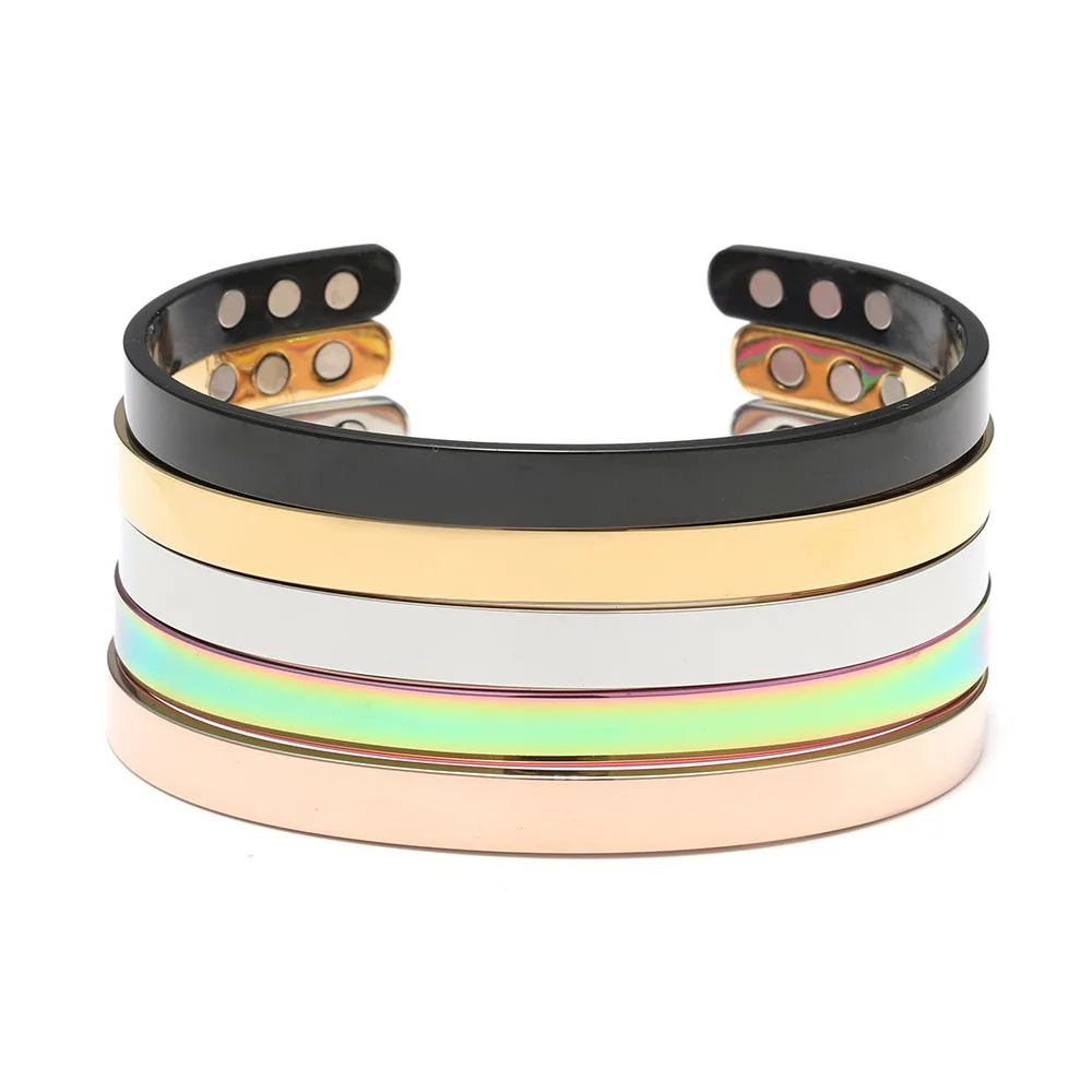 Elegant Titanium Steel & Copper Magnetic Bracelet – Adjustable Wellness Jewelry Gift