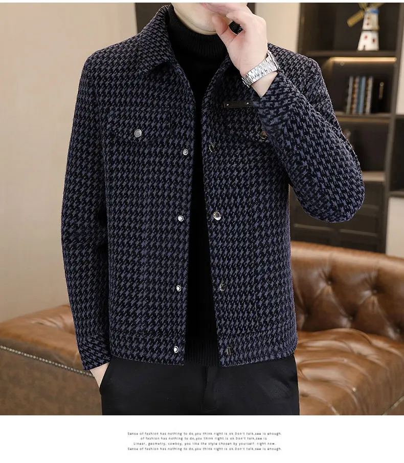 Modische Herren Fleece-Gefütterte Karierte Wolljacke 2026 Winter Lässiger Karierter Windbreaker Mantel Jugend Streetwear Top Parka Kleidung – Detail 11