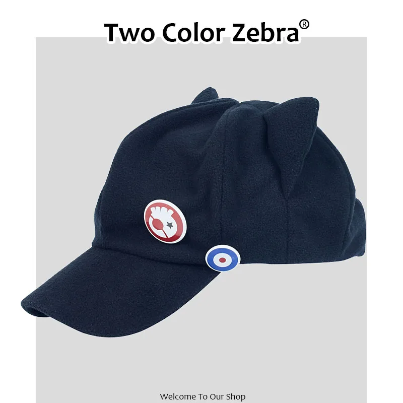 EVA Shikinami Asuka Rangure Cat Ear Hat Peak Cap Polar Fleece Cartoon Baseball Cap Anime Cosplay Accessories Props