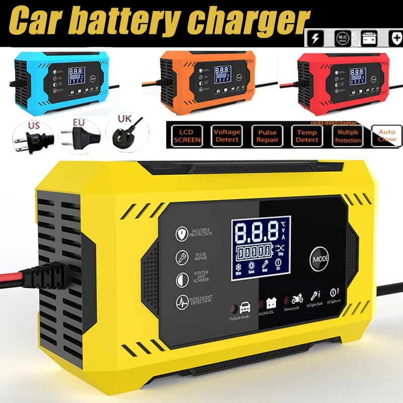 Cargador de Batería para Auto, moto de 12V 6A Inteligente