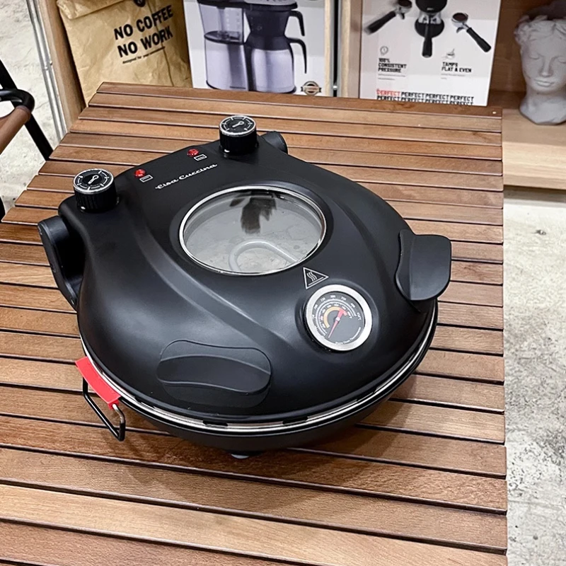 Pizza Oven Commercial Household Dual Electric Heating Portable 12"Baking Pan Food Processor 110V/220V Furnace