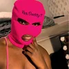 Balaclava Full Face Mask Embroidery Winter Hat for Woman Ski Mask Yes Daddy Warm Knit Full Caps Outdoor Sports Beanies 1