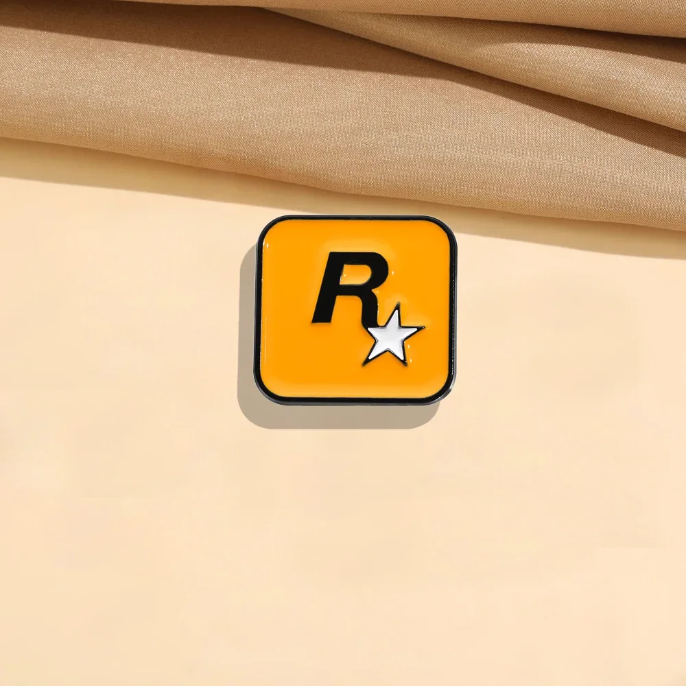 Letter Brooch R-star Universal Alloy Badge Clothes Backpack Scarf Accessories