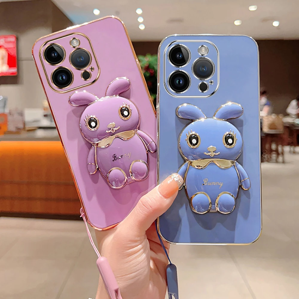 Handyhülle Mit Klappbarem Hasenhalter Und Galvanisierung_voghion.com