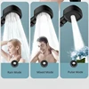 Black Large Flow Rainfall Shower Head 3 Modes High Pressure Water Saving Spray Nozzle Massage Showerhead Bathroom Accessories 2